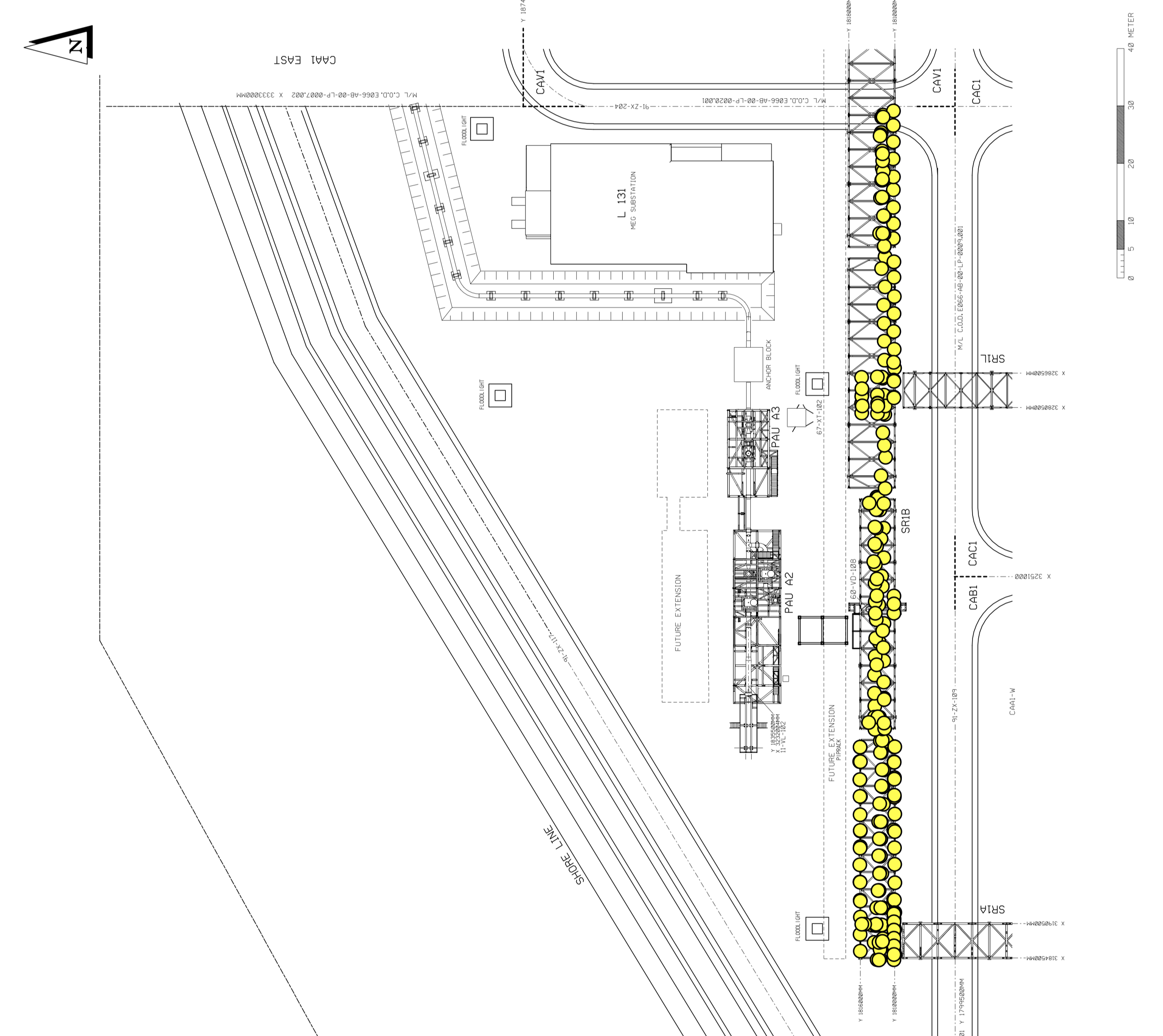 Raster Geocoded Data (X, Y, Z) on a Plot Plan Drawing for Hammerfest LNG, Showing Trend for Coating Conditions